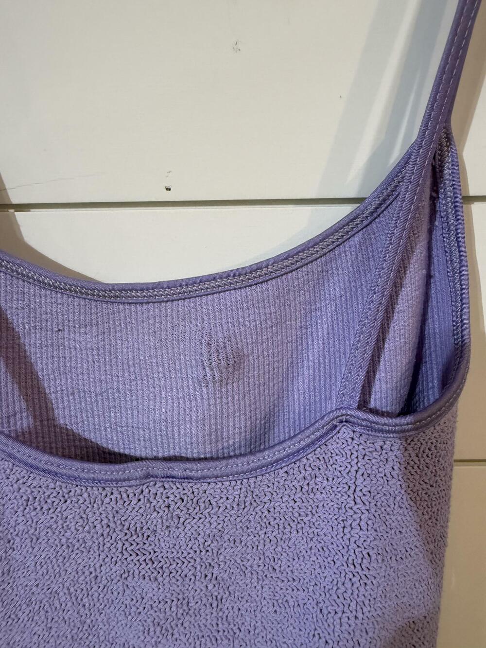 Hunza G Women's Purple Pamela Crinkle One-Piece Swim One Size RTL: $255.00 - Picture 6 of 6